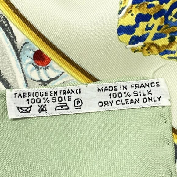 HERMES Carre 90 - Light Green Beige Multi Scarf 211-071725 - Picture 5 of 5